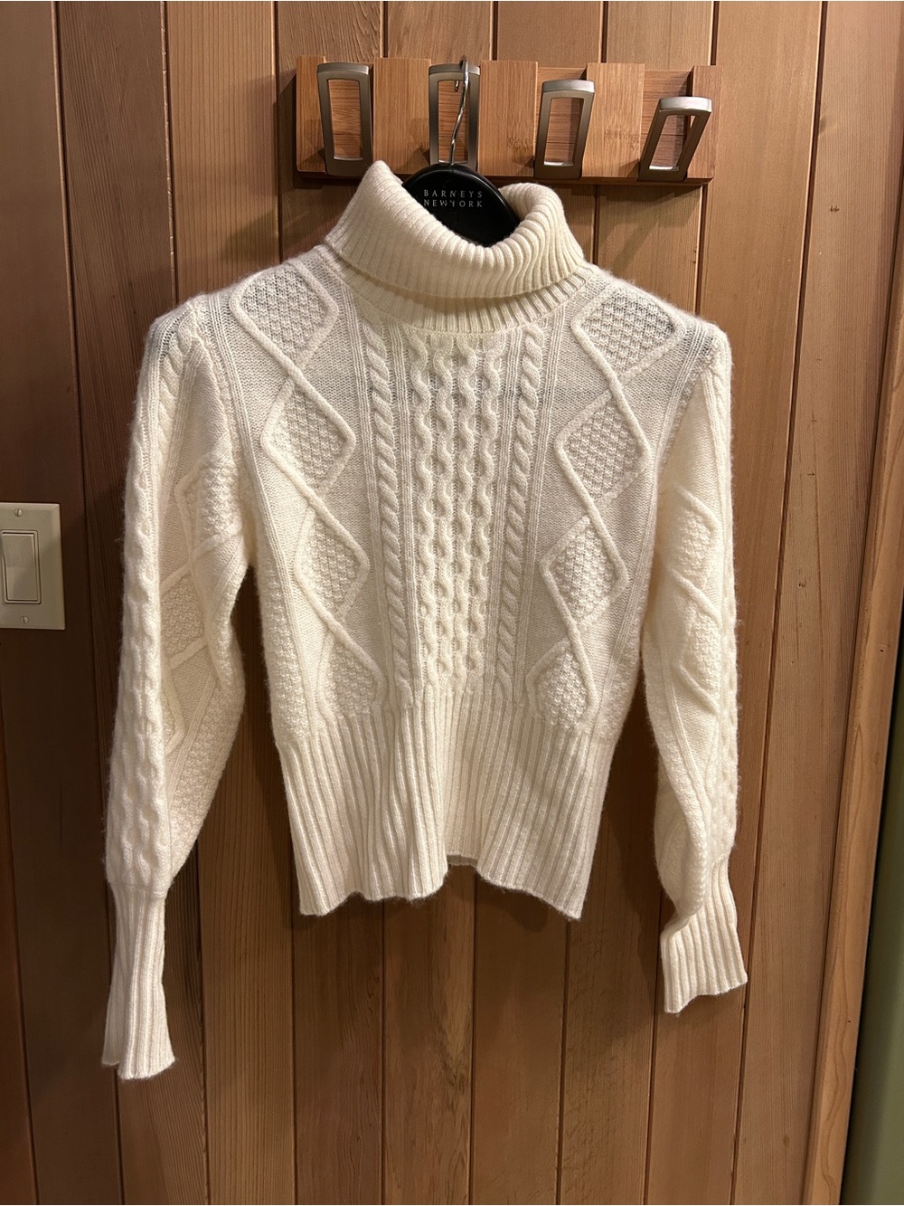 Cashmere Cream Cable Knit Turtleneck Sweater
